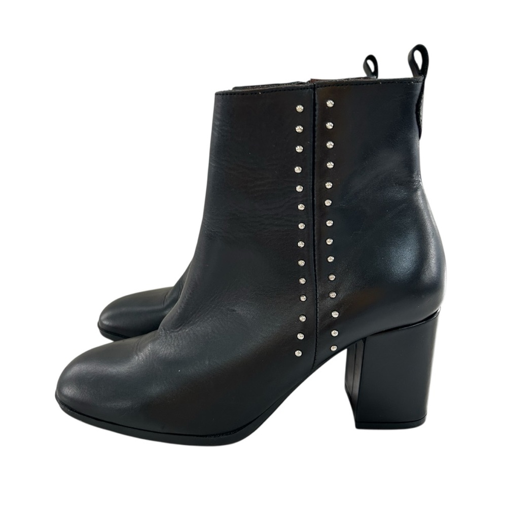 MARROQUI SANCHEZ Black Leather Studded Made in Spain Ankle Boots EU 37 | US 6.5